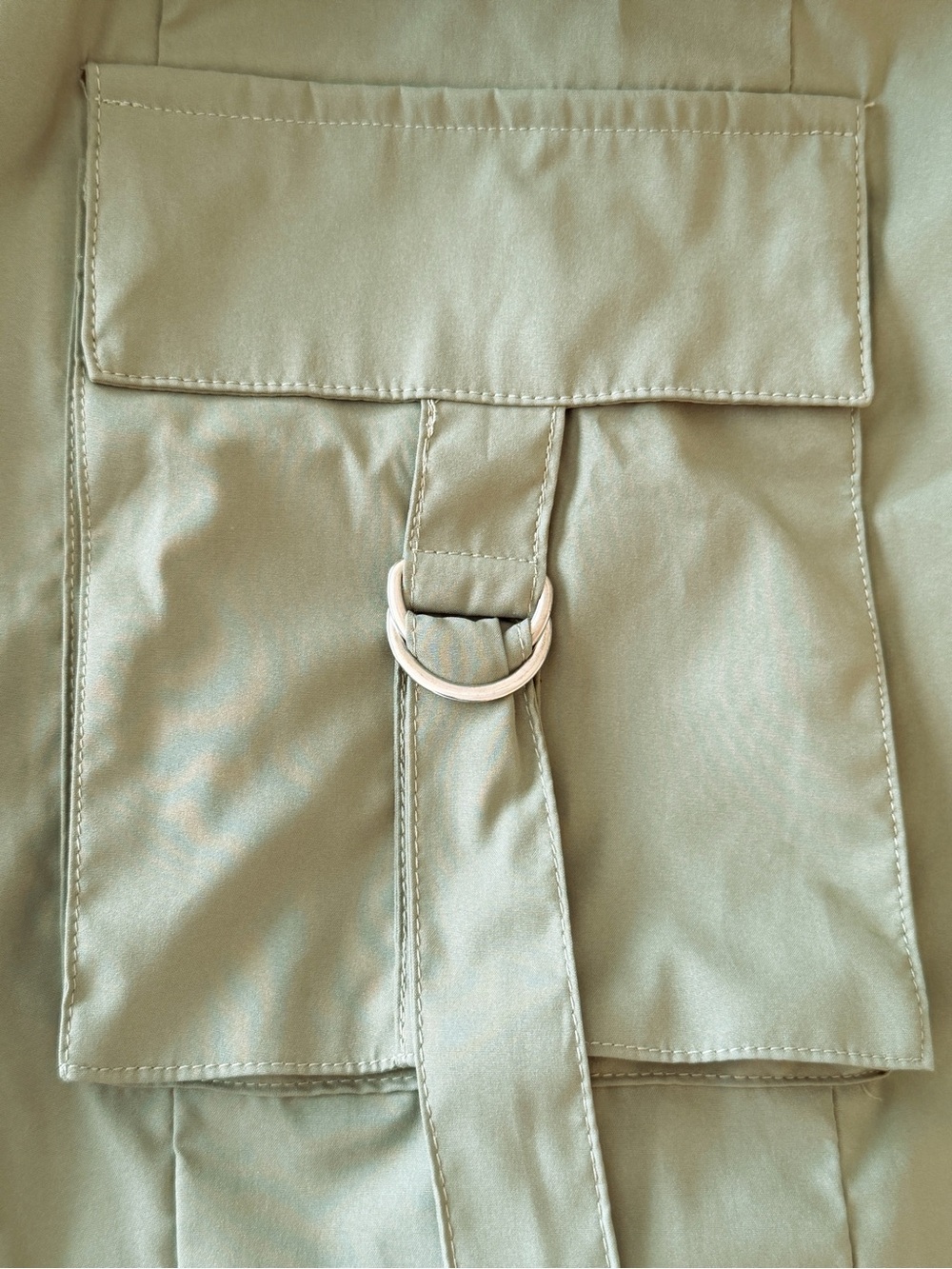 Almost Famous Sage Green Khaki Utility Jumpsuit M - Picture 9 of 11